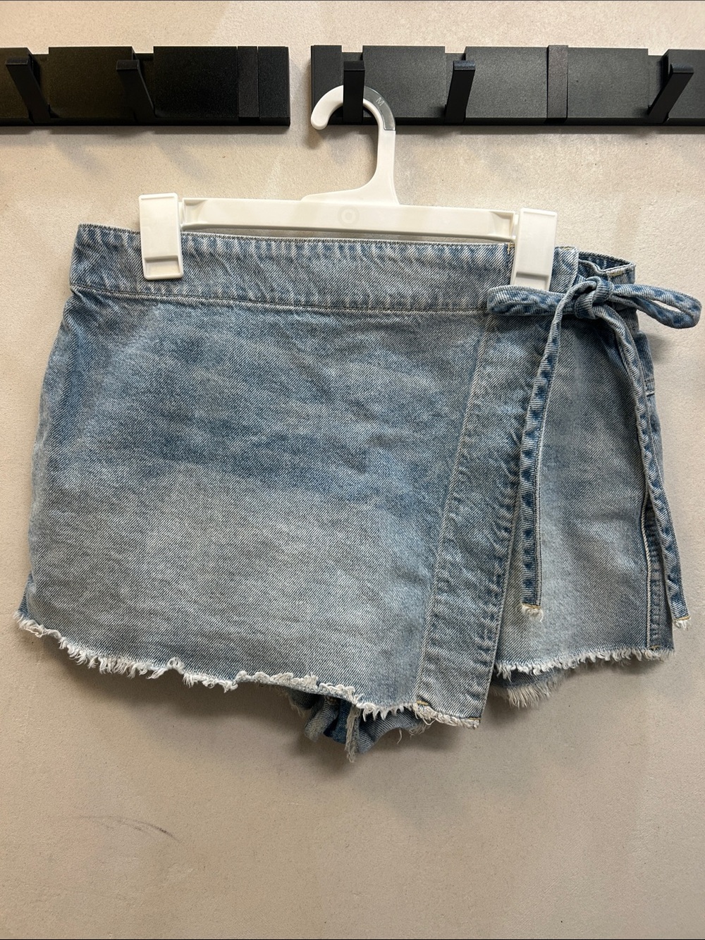Free people Light Wash Denim Wrap Skort size 12